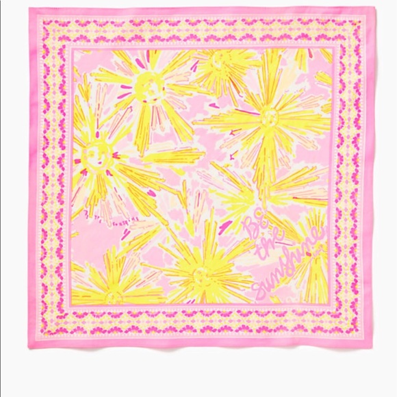 Lilly Pulitzer Accessories - New Lilly Pulitzer Printed Scarf Multi Be The Sunshine cotton bandanna